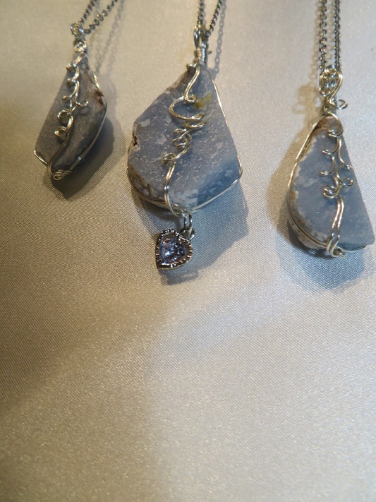 Angelite Crystal Custom Pendant   #108