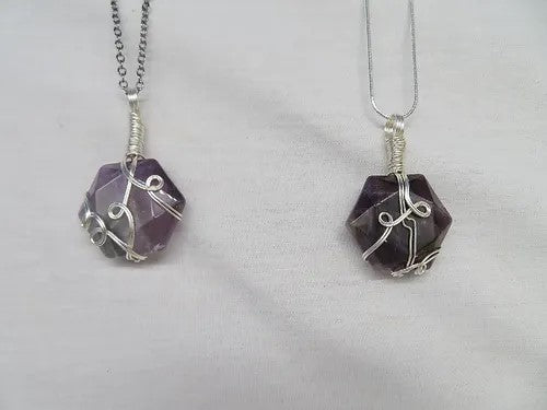 Amethyst Hexagon Crystal Custom Pendant #10