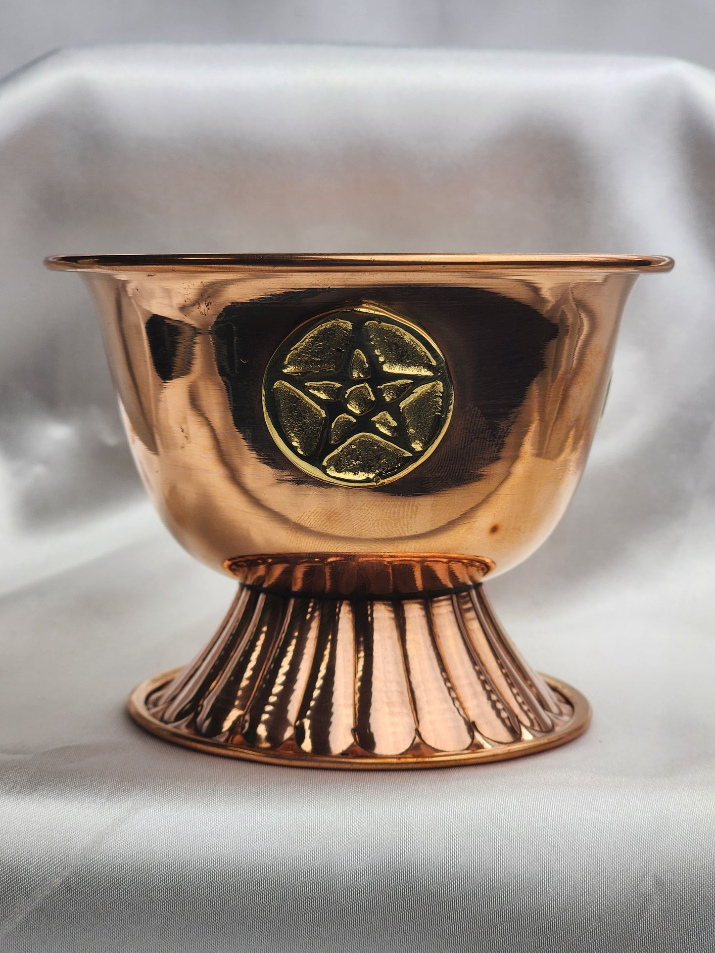 Offering Bowl with base  Pentagram Copper    4"Dia x 3" high