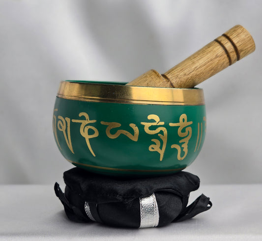 Singing Bowl Green Tibetan 3"D