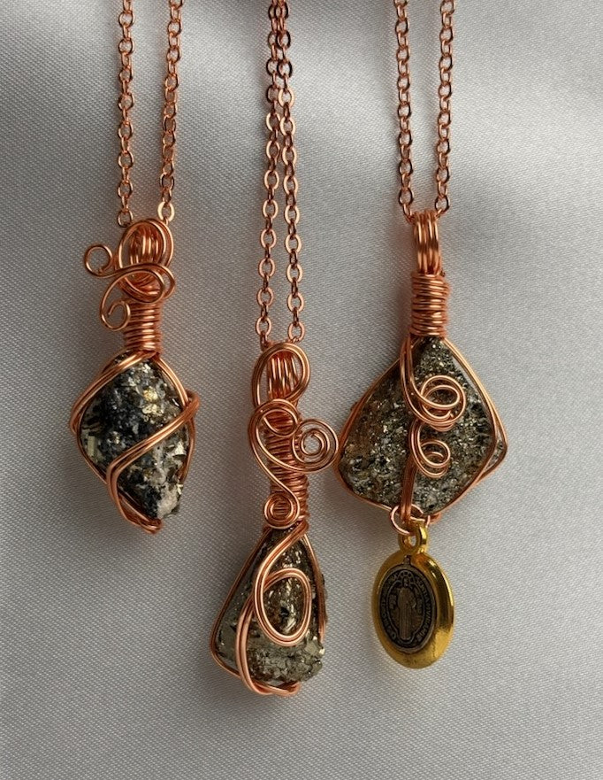 Pyrite Cluster Crystal Protection Custom Pendant #71