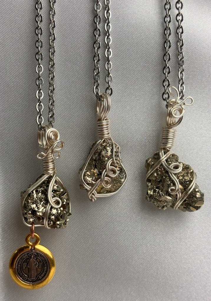 Pyrite Cluster Crystal Protection Custom Pendant #71