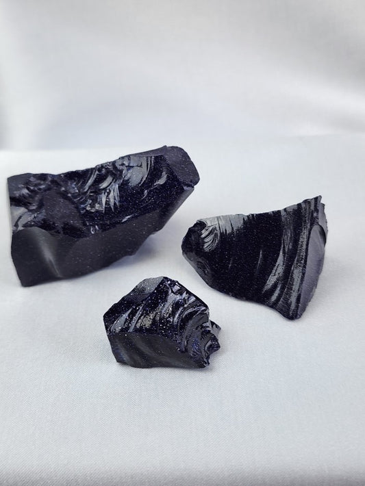 Goldstone/Blue Crystal Raw #R44