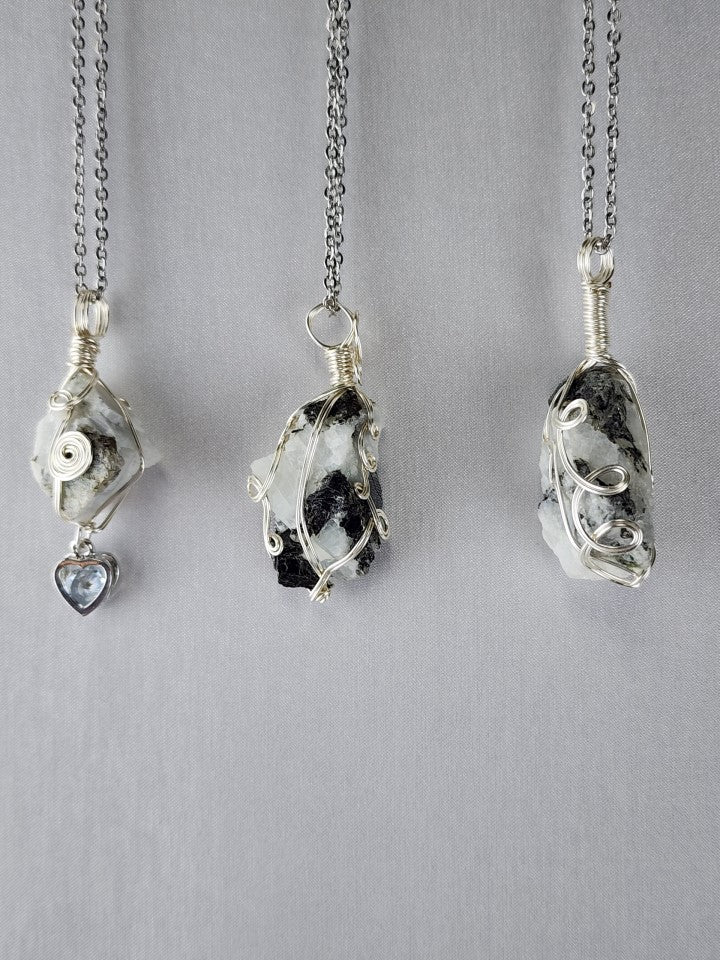 Moonstone Rainbow Crystal Custom Pendant   #57