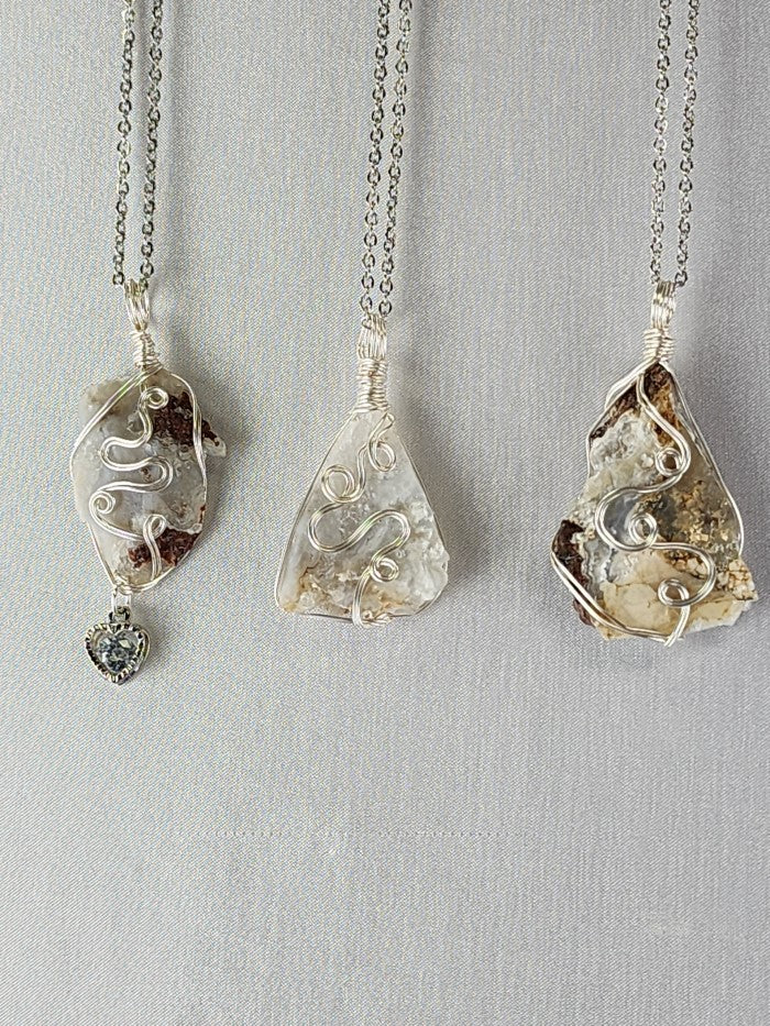 Blue Lace Agate Crystal Custom Pendant #111