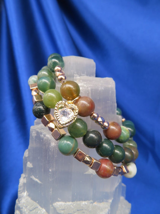 On Sale....Jasper/Fancy Crystal Bracelet BR34....Special