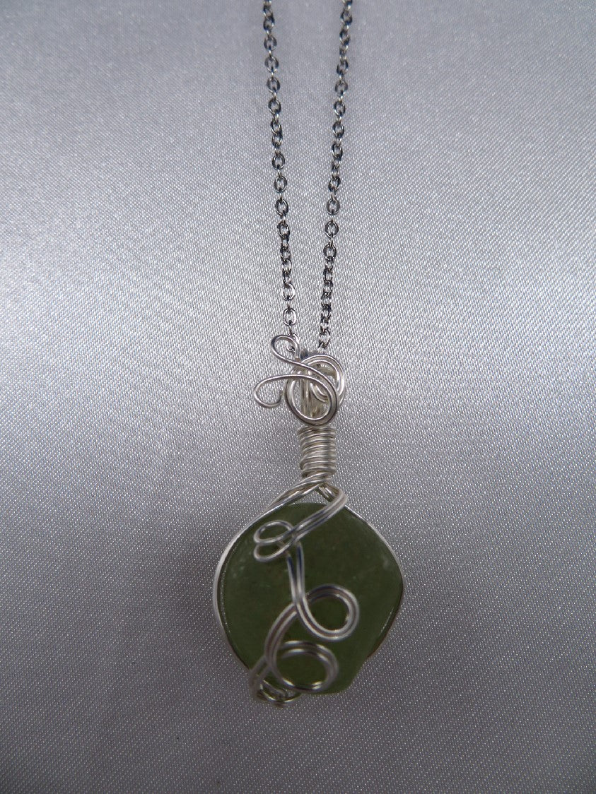 Prehnite Ball Crystal Custom Pendant #E15