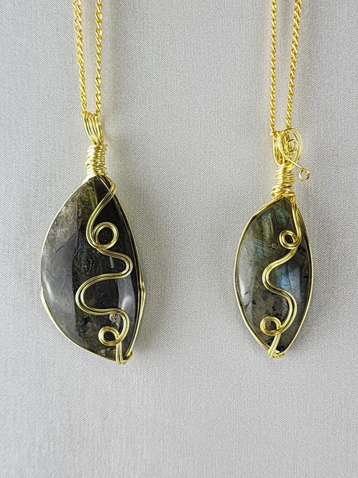 Labradorite Teardrop Crystal Custom Pendant #109