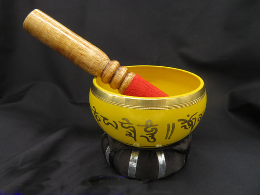 Singing Bowl  Yellow  Tibetan 4"D
