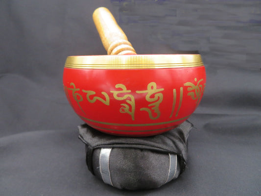Singing Bowl Red  Tibetan 4"D