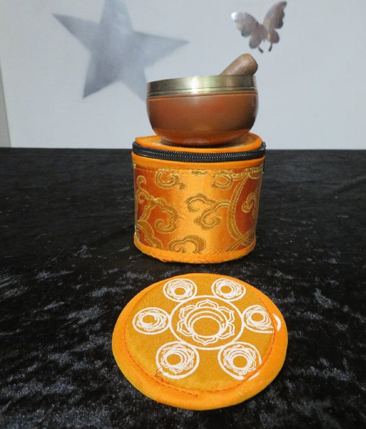Singing Bowl Orange  3"D with Carrying Case