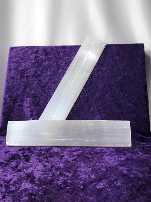 Selenite Polished Charging Slabs Crystal Raw #R125