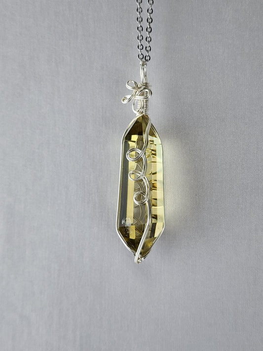 Citrine Double Terminated  Crystal Custom Pendant #E5