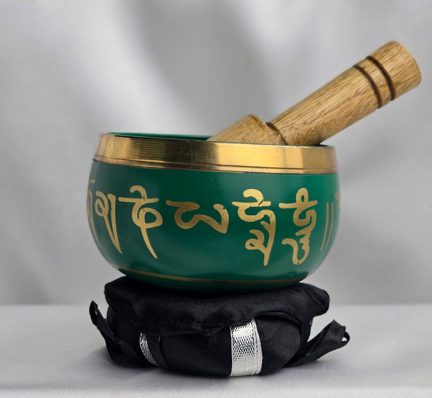 Green Tibetan Singing Bowl 3"D