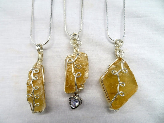 Calcite  Golden Crystal Custom Pendant #23