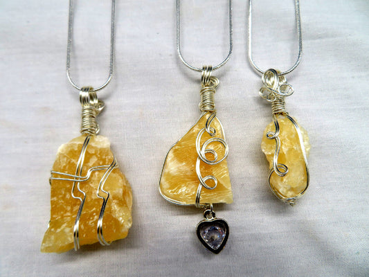 Calcite Orange Crystal Custom Pendant  #25