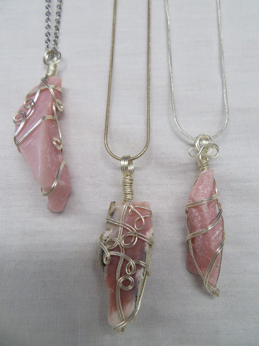 Opal Pink Crystal Custom Pendant #65