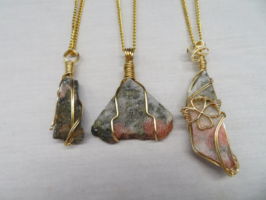 Rhodochrosite Pyrite Crystal Custom Pendant #79