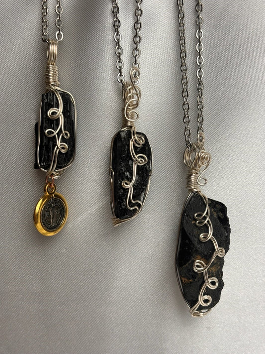 Tourmaline/Black Crystal Custom Pendant #94