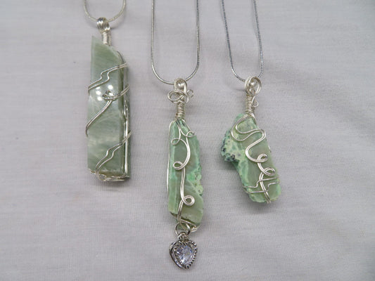 Green Moonstone Crystal Custom Pendant #E10