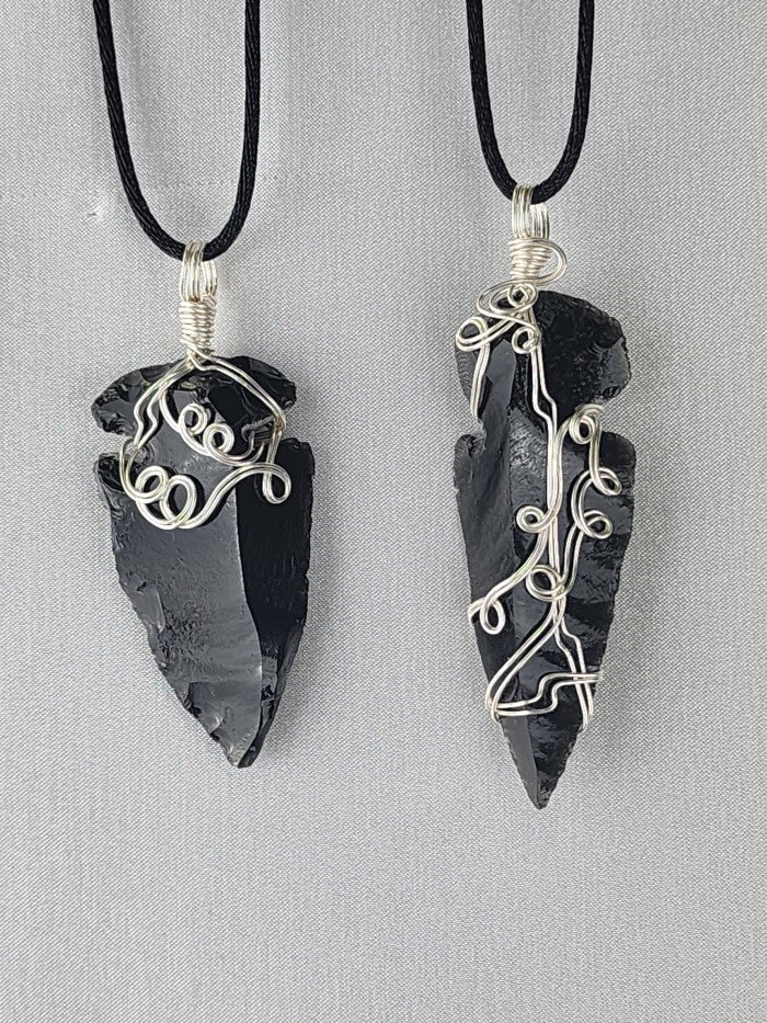 Obsidian/Black Arrowhead  Crystal Custom Pendant #59