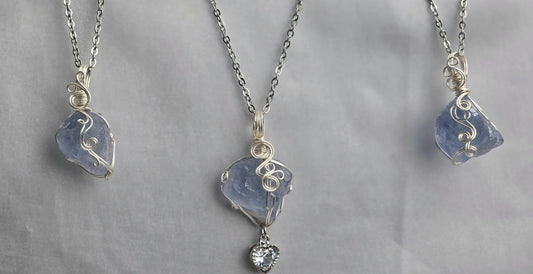 Fluorite Blue Crystal Custom Pendant