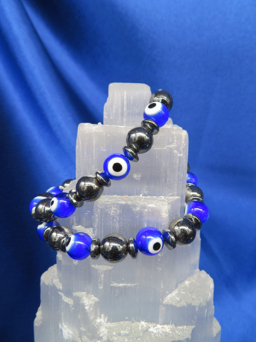 Evil Eye Bracelet with Hemitite BR1