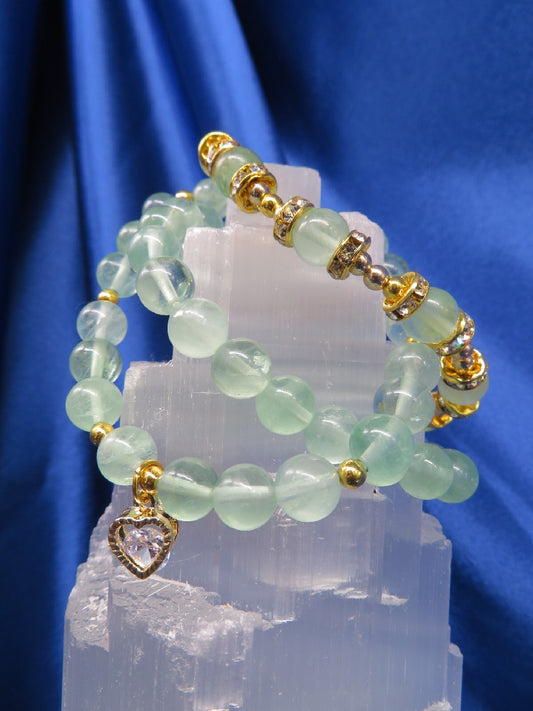 Fluorite/Green Crystal Bracelet BR19