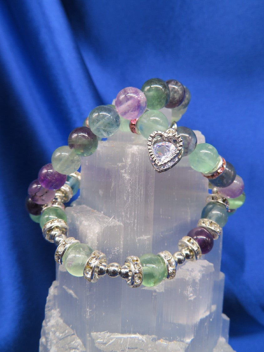 Rainbow Fluorite Crystal Bracelet BR20