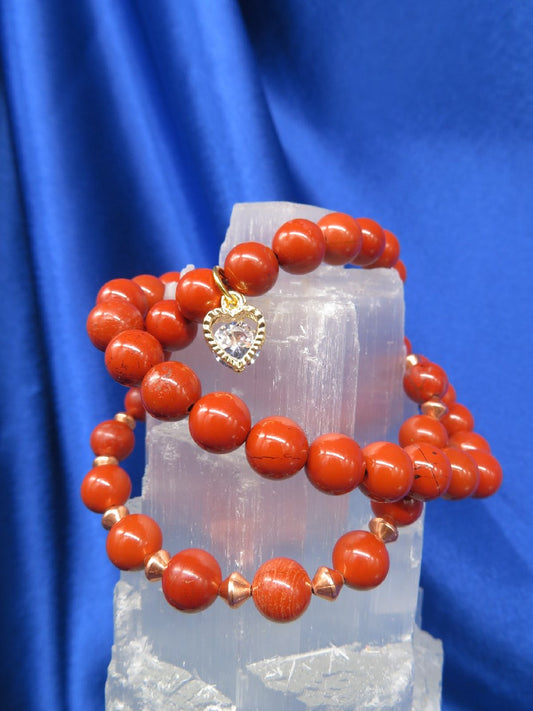 Jasper/Red Crystal Bracelet BR38