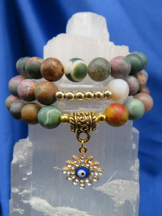 Jasper/Ocean Crystal Bracelet BR39