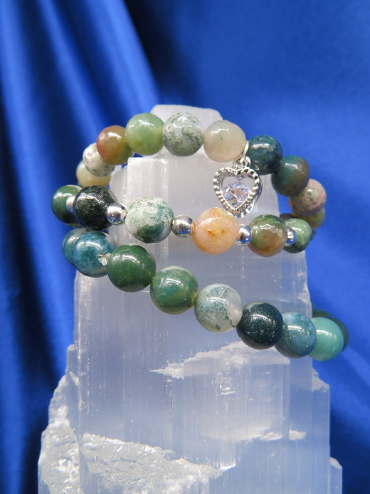 On Sale....Agate/Moss Crystal Bracelet BR4....Special