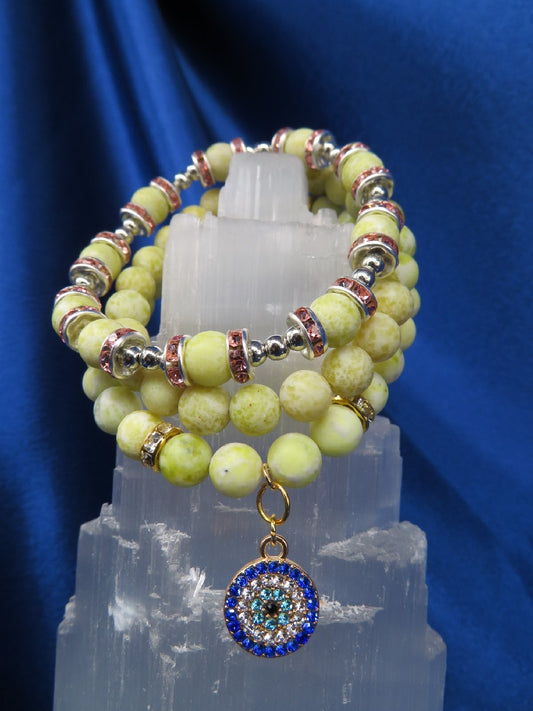 Peridot (Frosted) Crystal Bracelet BR66