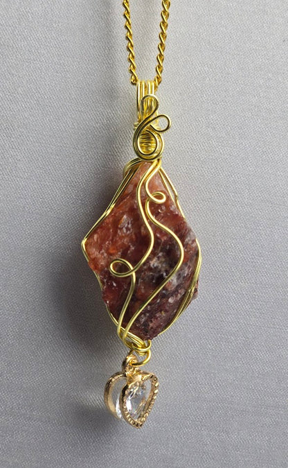 Fire Quartz Crystal Custom Pendant