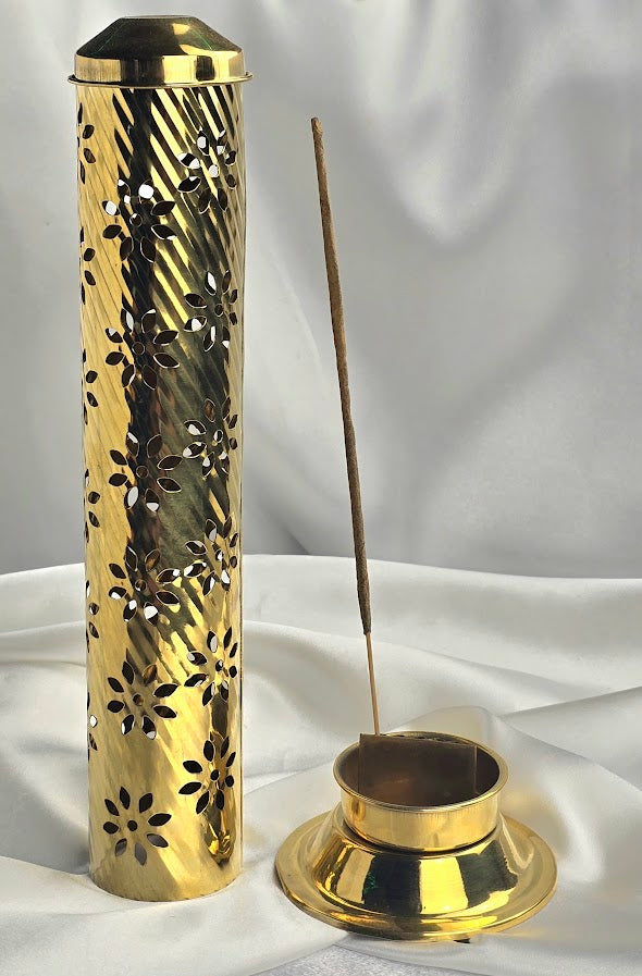 Brass Incense Tower Burner 12"