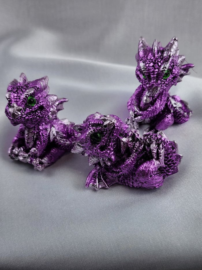 Purple Mini Dragon set of 3  #MD1
