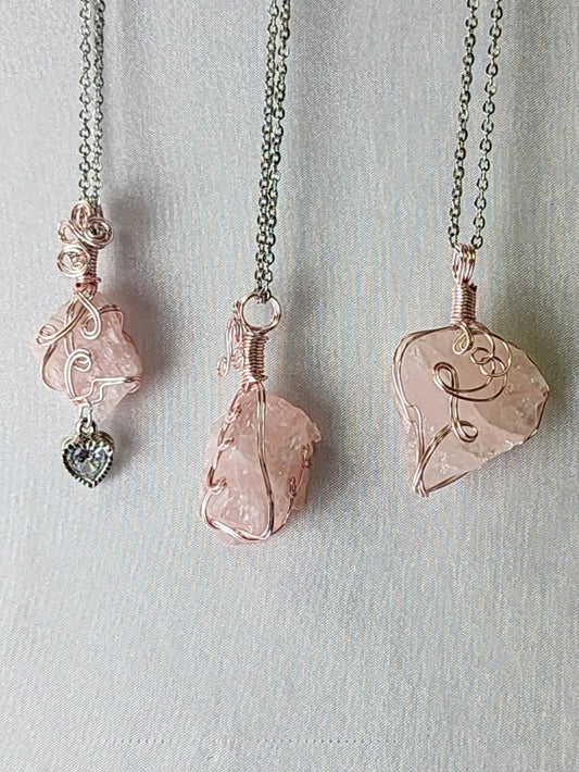 Rose Quartz Crystal Custom Pendant  #76