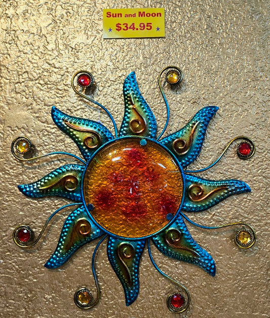 Sun & Moon Blue/Orange Wall Decor