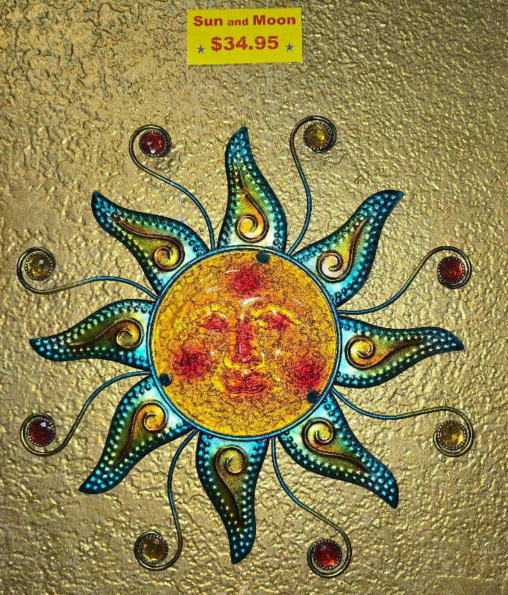 Sun & Moon Blue/Orange Wall Decor