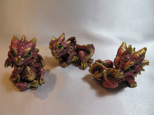 Red  Mini Dragons Set of 3  #MD4