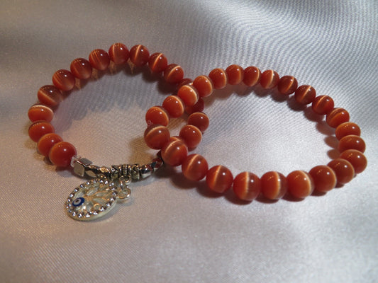 On Sale....Cats Eye/Orange Bracelet #BR76....Special