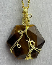 Tiger's Eye Hexagon Crystal Custom Pendant