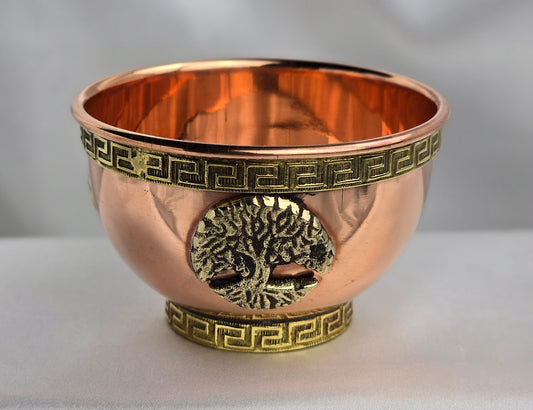 #OB7 Tree of Life Copper Offering Bowl 3"D